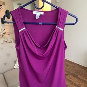 White House Black Market Swoop Neck Top